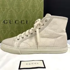 GUCCI ハイカットスニーカー GGキャンバス ベージュ 25.5cm