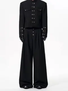 Obsidian Line Multi-Button Wide Slacks