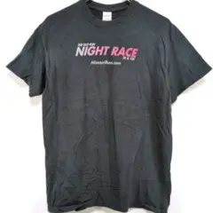 ■22 古着 Tシャツ 黒 ランニング ナイトレース 5K 10K M