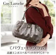 Gux Laroche ギ・ラロッシュ トートバッグ プラチナ色 ベルベット