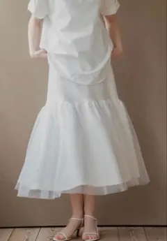 pois ポワ】hem tulle skirt ホワイト サイズフリー - メルカリ