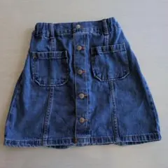 デニムブルー ボタン付きスカート