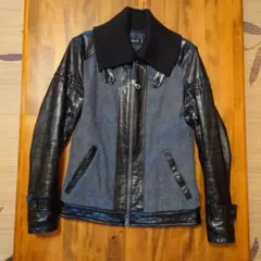 レザーウール混合ジャケット