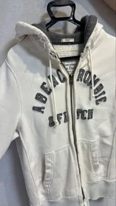 Abercrombie & Fitchフードパーカー ダメージ加工M アイボリーのサムネイル