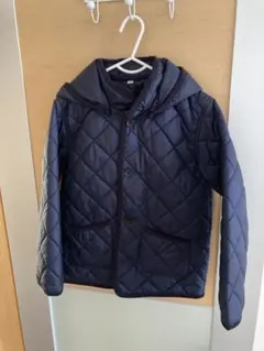 ネイビー 無印良品キルティング ダウンコート 130