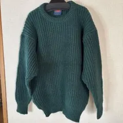 CANterbury ダークグリーン リブ編みセーター