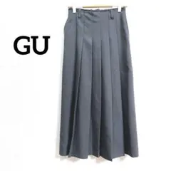 ジーユー プリーツ ロングスカート 綺麗め オフィス　グレー S 春秋冬