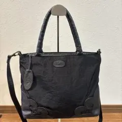 【美品】IBIZA イビザ 2way トートバッグ 高密度ナイロン×レザー 軽量