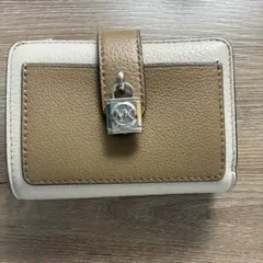 【新品未使用】 Michael Kors 二つ折り財布 ベージュ/ブラウン