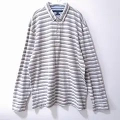 TOMMY HILFIGER 長袖ポロシャツ ボーダー メンズ XXL