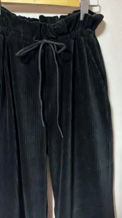 コーデュロイ ワイドパンツ 黒