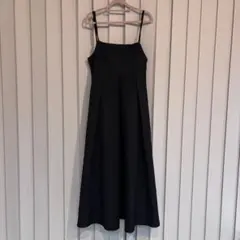 キャミワンピース ロング丈　ブラック　マタニティ