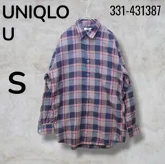 UNIQLO ライト フランネル ワイドフィット チェック シャツ Sサイズ