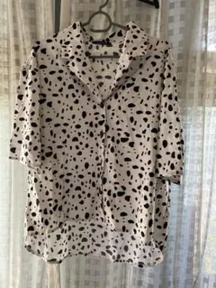 ドット柄 半袖シャツ Mサイズ