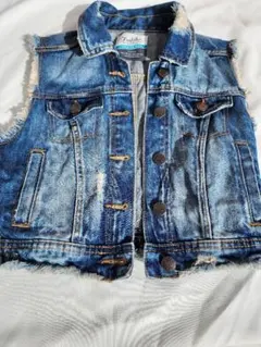 セール中　ZARA TRF デニムベスト フリンジ 　ヴィンテージ風