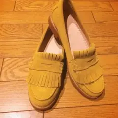 半額以下★新品FURULAイエロースウェードローファー モカシン３５ 1/2