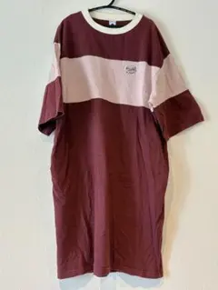 【値下げ】179/WG 膝丈ワンピース 半袖 シャツワンピース ボルドー