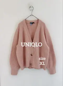 UNIQLO スフレヤーン Vネック ショートカーディガン XL　ピンク