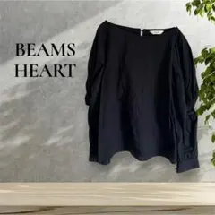 BEAMS HEART ボリュームスリーブブラウス ブラックのサムネイル