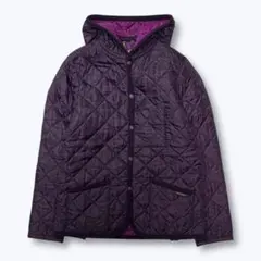 ラベンハム LAVENHAM キルティングジャケット フード付 紫 38 英国製