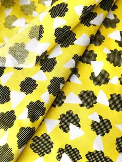 2.9m マリオ・カプラ イタリア製 綿 ピケ 黄色花柄 生地 服地 インポート