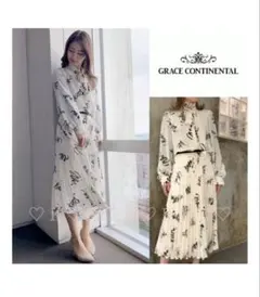★24年製★グレースコンチネンタル★総柄 ノースリーブ シャツワンピース　38 2026年最新】GRACE CONTINENTAL レディース ノースリーブ シャツ