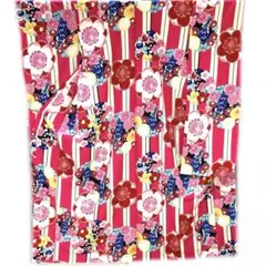 ☆中古品☆振袖　単品　化繊　ピンク系花模様振袖