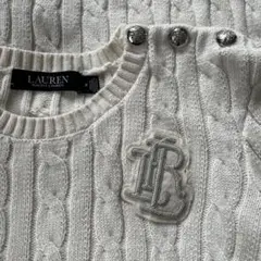 LAUREN RALPH LAUREN アイボリー ケーブルニット M