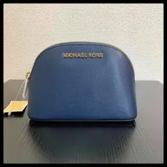 マイケルコース ポーチ レザー 小サイズ ネイビー 新品 未使用