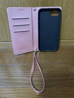 ピンクゴールド 手帳型ケース ストラップ付き