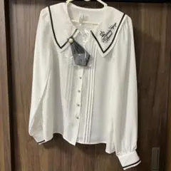 【Amavel】アマベル 長袖ブラウス ブラウス スクール風 ネクタイ ピン