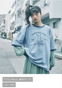 ニコアンド[MODE NORM CORE] メランジリンガークルーTシャツ