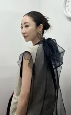 Velnica バイカラーマキシドレス 〈神崎恵さん着〉　ネイビー　グリーン Velnica バイカラーマキシドレス 〈神崎恵さん着〉 ネイビー