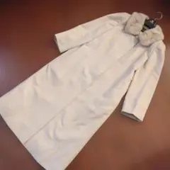 レリアン　9サイズ　カシミヤミンク襟　 ロングコート