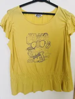 PICONEイエロープリントフリル袖Tシャツのサムネイル