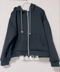 フリルパーカー＊ブラック