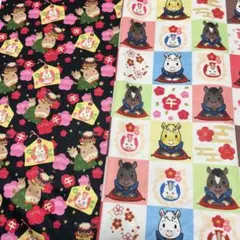 SALEポリエステル裏毛ニット生地2セット