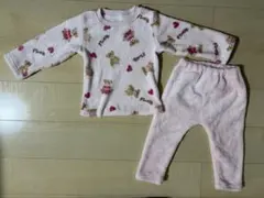 西松屋 100cm フリースパジャマ上下セット 女の子