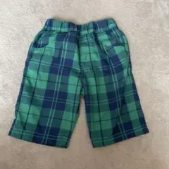 緑と青のチェック柄 ハーフパンツ 100サイズ