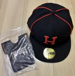 HUF×NEW ERA 59FIFTY キャップ 黒/オレンジ 7 3/8 ハフ