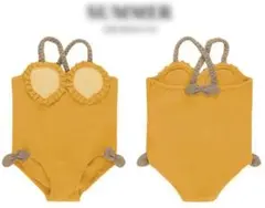 女の子用マスタード水着 フリル付き 80CM 1019