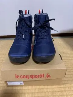 未使用級【ルコックスポルティフ】ネイビー ハイカット レインシューズ