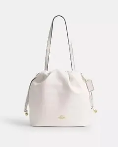COACH ホワイト ドローストリング ショルダーバッグ