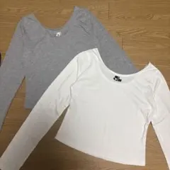 GRL グレイル バックオープンロゴ刺繍トップス　pm405 2点セット