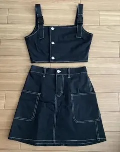 値下げ中　美品　WEGO ストラップ付き セットアップ 上下セット　フリー