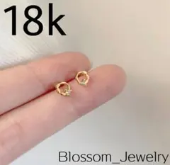 18k ゴールド スタッドピアス s925 ジルコニアダイヤモンド フォーマル