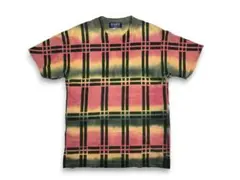 希少 90s USA製 RADES タイダイ チェック 総柄 Tシャツ
