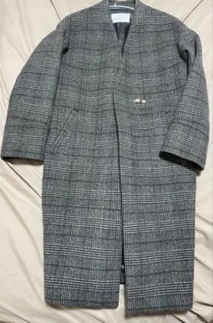 UNITED ARROWS グレー系チェック チェスターコート