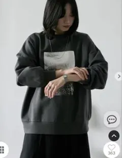 新品 サマンサモスモスブルー 箔プリントスウェット チャコールグレー