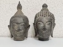 マツ　仏教美術　古銅鍍金　仏頭　仏像　木製台付　D R4397C マツ 仏教美術 古銅鍍金 仏頭 仏像 木製台付 D R4397C 仏教美術 古銅